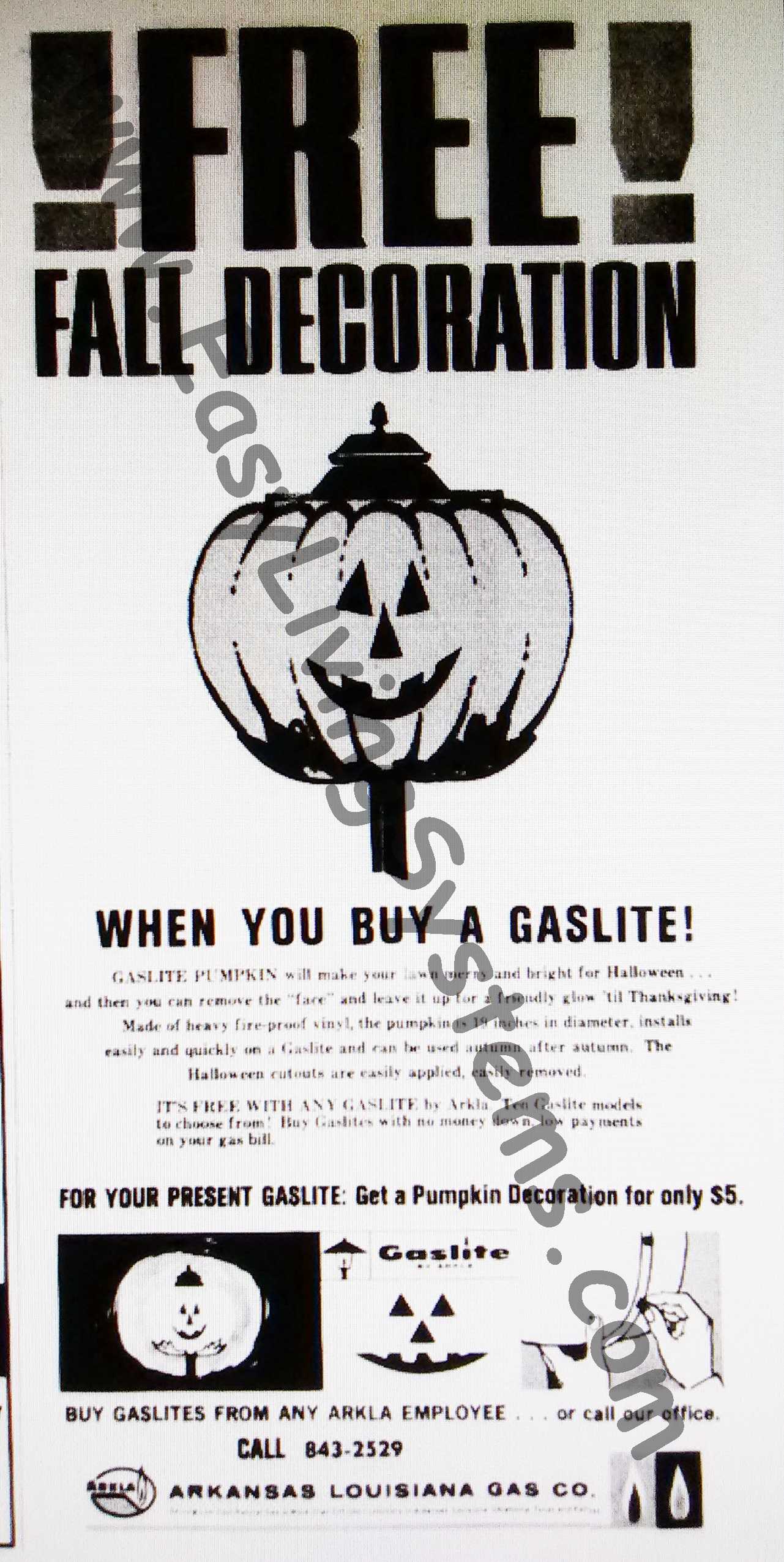 Gaslite Gas Lamp Holiday Pumpkin Cover Ad