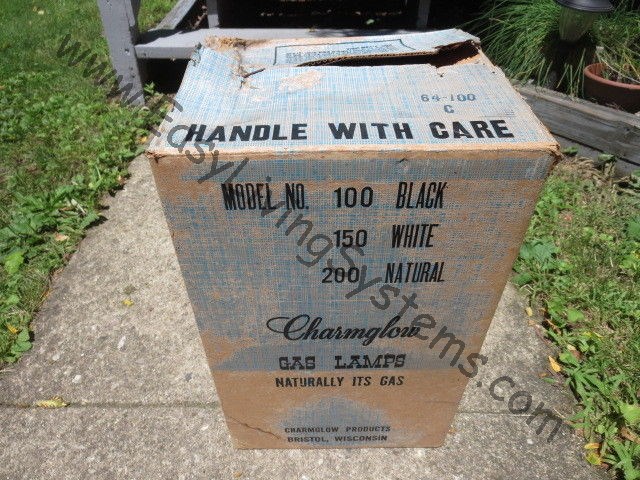 Charmglow model 100 gas light lamp box