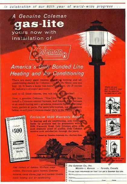 Coleman 1900 Gas Lantern Gaslite Lamp Ad