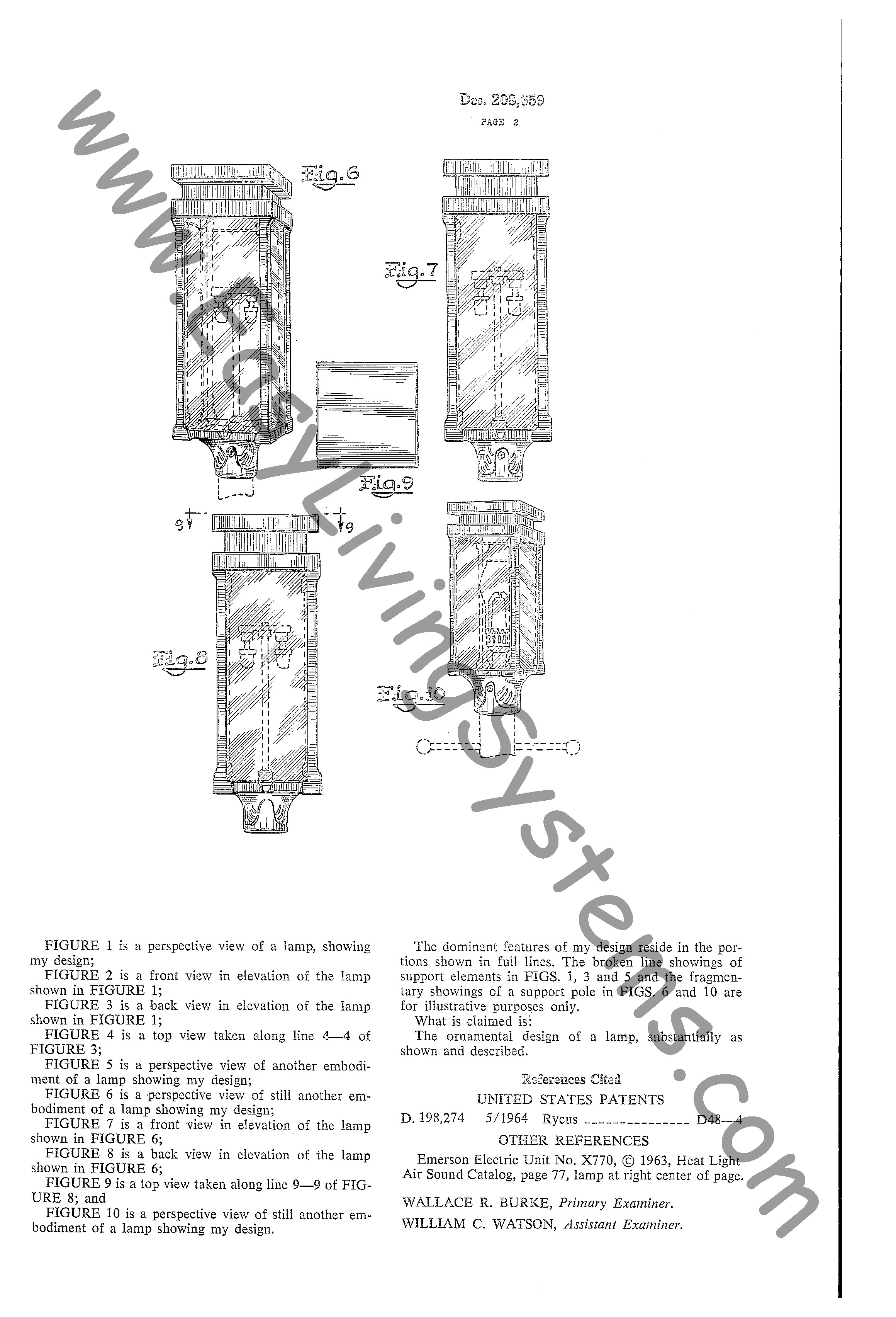 Charmglow # 2700 postmount gas lamp patent