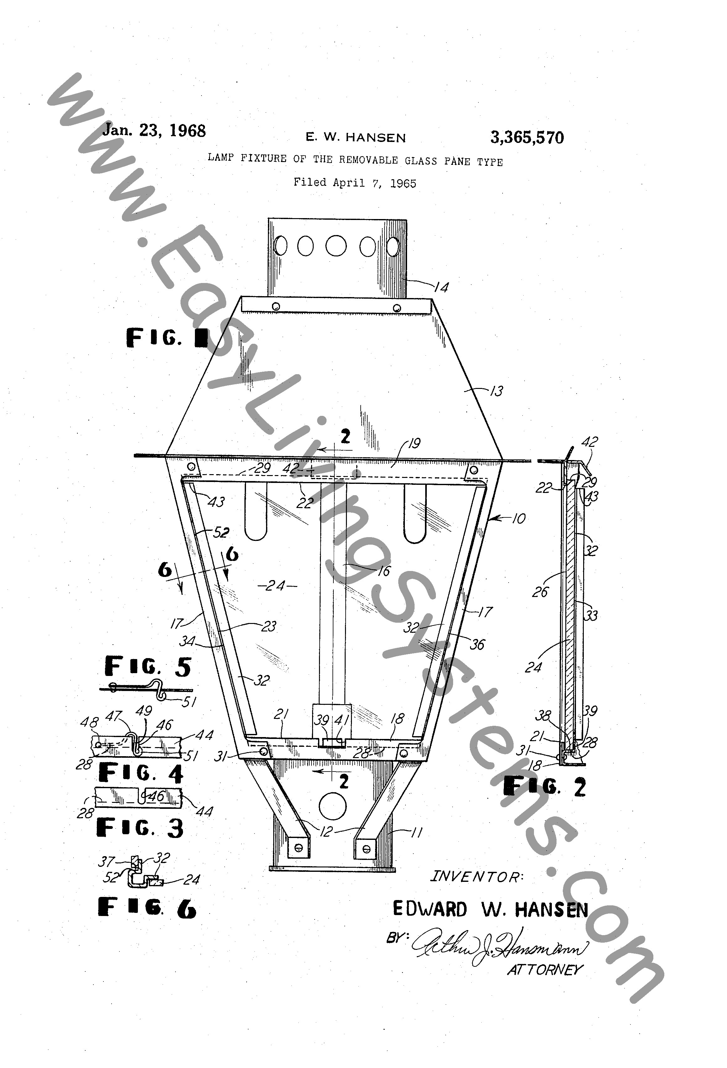 Charmglow removable glass gas lamp patent