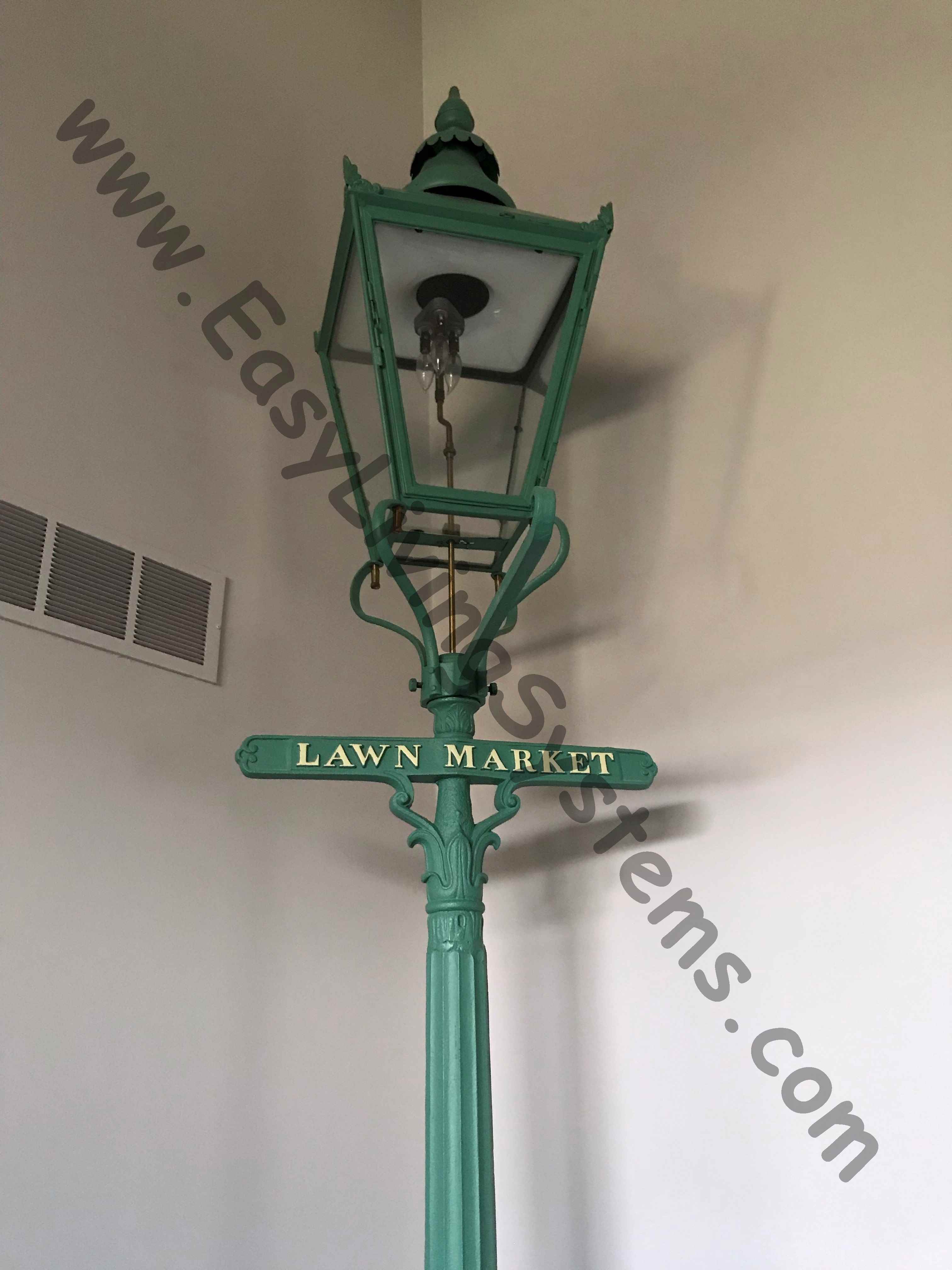 Hall gas lamp restoration