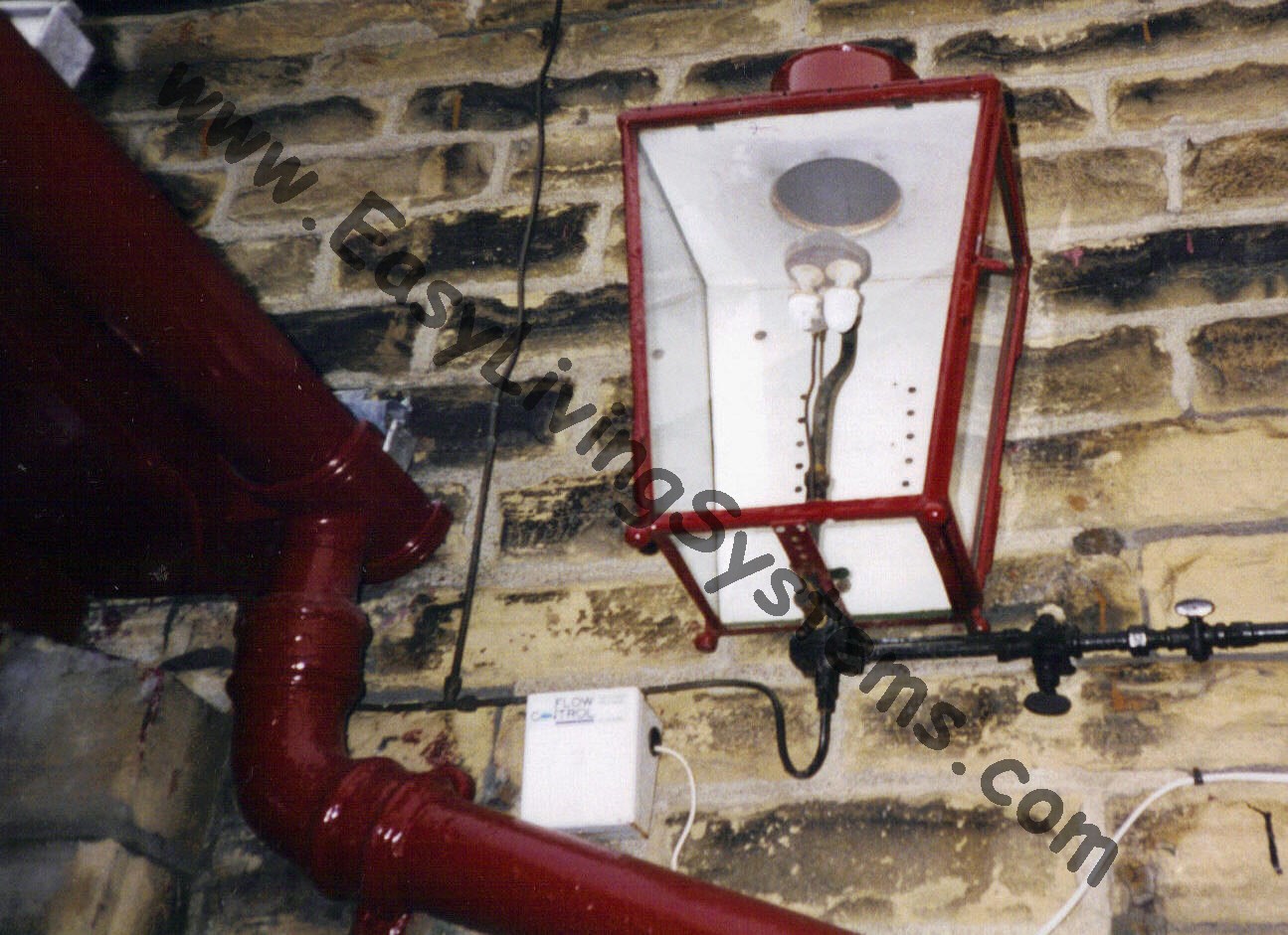 Wall mounted gas lamp at Haworth Station Keighley and Worth Valley Railway