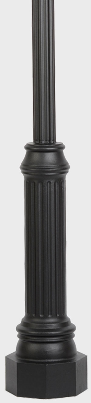 Colonial fluted street gas light post