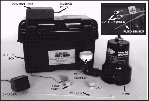 Special Basement Watchdog Backup Sump Pump Component Parts Digram